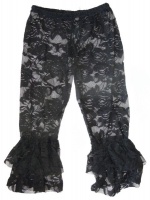 Baby Headbands Lace Leggings Bootleg Pants - Black Photo