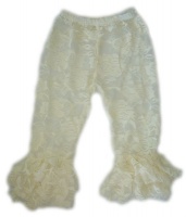 Baby Headbands Lace Leggings Bootleg Pants - Cream Photo