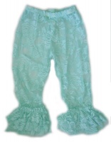 Baby Headbands Lace Leggings Bootleg Pants - Mint Photo