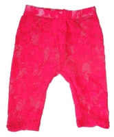 Baby Headbands Lace Leggings/Lace Pants - Bright Pink Photo
