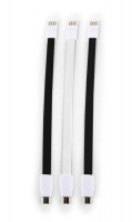 Whizzy Designer USB Cable 22cm Flat - Black/White Photo