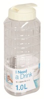Lock & Lock - Fridge Door Bottle 1 Litre - Clear With White Lid Photo