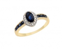 Sapphire Miss Jewels 1.14ctw Natural And Diamond Engagement Ring In 10K Yellow Gold Photo