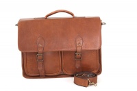 King Kong Leather Satchel Laptop Bag - Pecan Photo