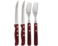 Blaumann 4-Piece Stainless Steel Fork & Knife Set - Brown Photo