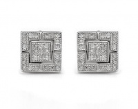 Square Cluster CZ Style Studs Photo