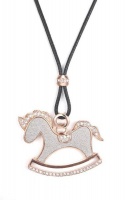 Swarovski CDE Rocking Horse Necklace with Crystals - Rose Gold Photo