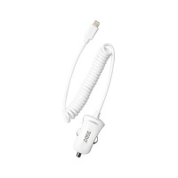 3SIXT 2.1A Corded Lightning Car Charger - White Photo