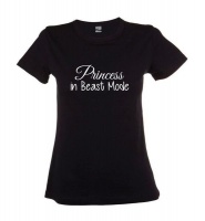 Princess In Beast Mode Ladies Round Neck T-Shirt - Black Photo