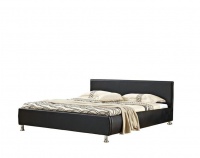 Hazlo Aleksandr Faux Leather Bed Base with Headboard - Black Photo