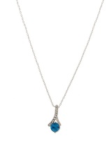 Unexpected Box Silver Plated X Wedding Blue Crystal Necklace Photo