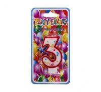 Bulk Pack 15 X Large Birthday Candle Number 3 Photo