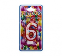 Bulk Pack 15 X Large Birthday Candle Number 6 Photo