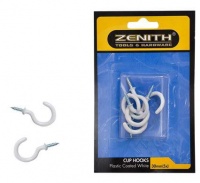 Bulk Pack 12 X Cup Hooks White Plastic Coated 30mm 5 Piece Photo