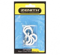 Bulk Pack 12 X Cup Hooks White Plastic Coated 40mm 5 Piece Photo