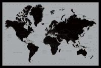 World Map Contemporary Poster with Black Frame Photo