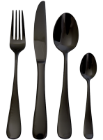 Black Stainless Steel Cutlery Set by Kitchen Kult - 4 Pieces Photo