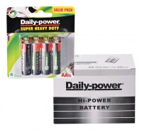 Bulk Pack 6 x Daily-Power Super Heavy Duty Batteries - Card Of 8 Value Pack Photo