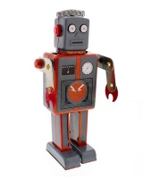 Kalabazoo Vintage Tin Toy Robot - Grey Photo