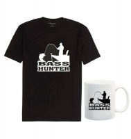 Bass Hunter Men's Black T-Shirt & White Mug Combo Photo