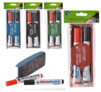 Bulk Pack 4 x Whiteboard Markers With Eraser Photo