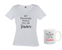 My Favorite People Call Me Teacher White T-Shirt And Mug Combo Photo