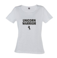 Unicorn Warrior White Ladies T-Shirt Photo