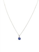 9ct White Gold Solitaire Pendant With A Natrual Round Shape Tanzanite Photo