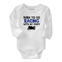 Born To Go Racing with My Daddy Long Sleeve Baby Grow Photo