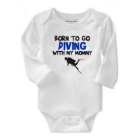 Born To Go Diving with My Mommy Long Sleeve Baby Grow Photo