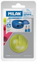 Milan 2 Hole Sharpener With Sphere Container Blister - Lime Photo