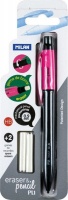Milan Pl1 Mc Pencil Plus 2 Spare Erasers HB 0.5mm Blister - Pink Photo