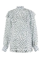 Closet London - Black and White Polka Dot Long Sleeve Frill Detail Blouse Photo