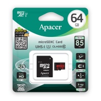 Apacer 64GB MicroSDHC UHS-I Card with Adaptor - Class 10 Photo