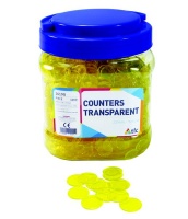 Teachers First Choice Counters 22mm Transparent Yellow Photo