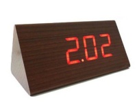 Triangle LED Wooden Digital Alarm Thermometer Photo