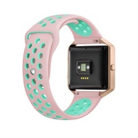 Silicone Sports Band for FitBit Blaze - Pink & Blue Photo