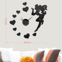 Pamper Hamper - Black Fairy with Hearts DIY Wall Clock Photo