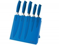 Royalty Line Knife Set with Stand 5 Piece Stainless Steel - Blue Photo