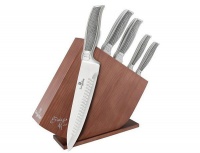 Berlinger Haus 6-Piece Stainless Steel Knife Set With Wood Stand - Kikoza Collection Photo