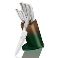 Berlinger Haus - Knife Set With Stand - Gold Green Photo