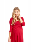 Absolute Maternity Three Quarter Sleeve Top - Red Photo