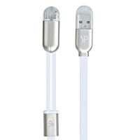 Young Pioneer Magnetic 2" 1 USB Android Cable - White Photo