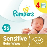 Pampers Sensitive Baby Wipes - 4 x 56 - 224 Wipes Photo