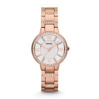 Fossil Ladies Virginia Rose Gold Stainless Steel Strap Watch - ES3284 Photo