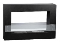 1green Duo Burner Bio-Ethanol Fireplace–Black/glass Photo