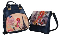 Fino Ladies Vintage Denim Backpack Set Photo