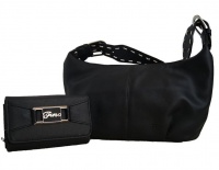 Fino Ladies Black PU Leather Shoulder Bag Set Photo
