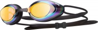 TYR Black Hawk Mirrored Racing Goggles - Gold/Metal Rainbow Photo