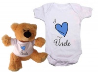 Qtees Africa I Love My Uncle Boy Baby Grow & Teddy Combo Photo
